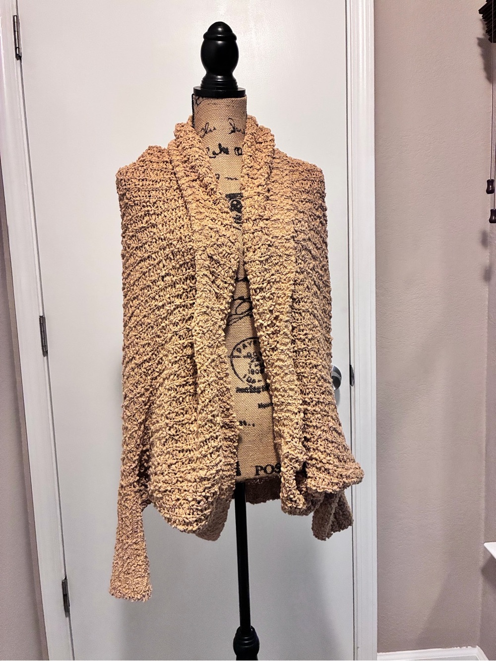 SHEIN Open-Front Chunky Knit Cardigan - Beige